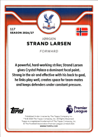 Jørgen Strand Larsen - Topps Flagship Premier League Base Set 2026-27, Nr. 117