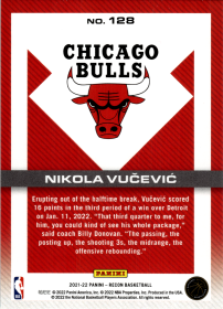 Nikola Vučević - Panini Recon Base Set 2021-22, Nr. 128