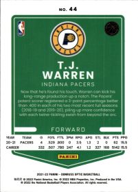 T.J. Warren - Panini Donruss Optic Base Set 2021-22, Nr. 44