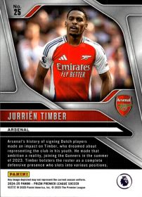 Jurriën Timber - Panini Prizm Premier League Base Set 2024-25, Nr. 25