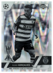 Pedro Gonçalves - Topps Chrome UEFA Club Competitions Base Set 2022-23, Nr. 132 – Black & White Ray Wave Refractor