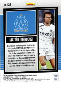 Mattéo Guendouzi - Panini Score FIFA Base Set 2022-23, Nr. 133