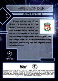 Virgil van Dijk - Topps Chrome UEFA Club Competitions Specimens 2022-23, Nr. S-4