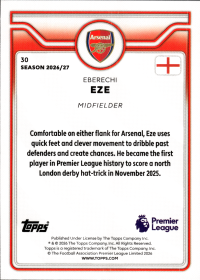 Eberechi Eze - Topps Flagship Premier League Base Set 2026-27, Nr. 30
