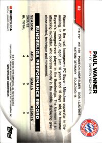 Paul Wanner - Topps Chrome Bundesliga Base Set 2022-23, Nr. 82