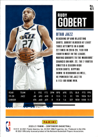 Rudy Gobert - Panini Contenders Season Ticket 2020-21, Nr. 61