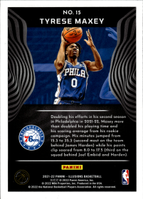 Tyrese Maxey - Panini Illusions Base Set 2021-22, Nr. 15 – Trophy Collection Orange