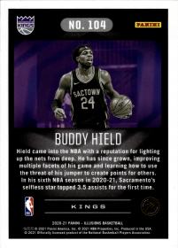 Buddy Hield - Panini Illusions Base Set 2020-21, Nr. 104