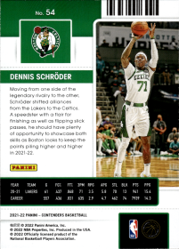 Dennis Schröder - Panini Contenders Season Ticket 2021-22, Nr. 54