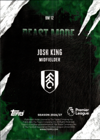 Josh King - Topps Flagship Premier League Beast Mode 2026-27, Nr. BM 12 – Insert