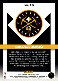 Nikola Jokić - Panini Recon Base Set 2021-22, Nr. 15 – Holo