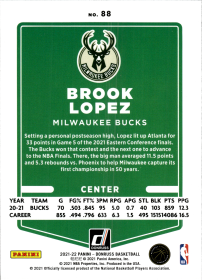 Brook Lopez - Panini Donruss Base Set 2021-22, Nr. 88