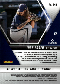 Josh Hader - Panini Mosaic Base Set 2021, Nr. 146