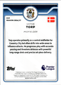 Victor Torp - Topps Flagship Premier League Base Set 2026-27, Nr. 265