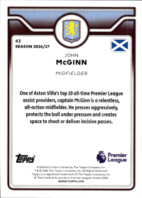 John McGinn - Topps Flagship Premier League Base Set 2026-27, Nr. 43