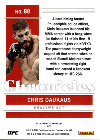 Chris Daukaus - Panini Chronicles UFC Base Set 2022, Nr. 88