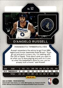 D'Angelo Russell - Panini Prizm Base Set 2021-22, Nr. 52