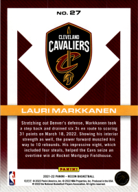Lauri Markkanen - Panini Recon Base Set 2021-22, Nr. 27