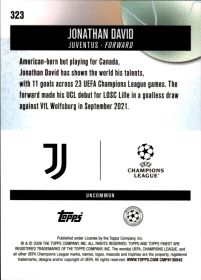 Jonathan David - Topps Finest UEFA Club Competitions Base Set 2025-26, Nr. 323