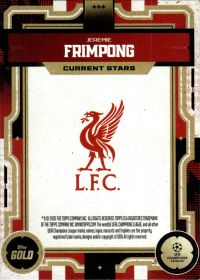 Jeremie Frimpong - Topps Gold UEFA Club Competitions Current Stars 2025-26