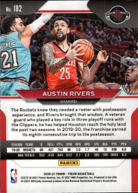 Austin Rivers - Panini Prizm Base Set 2020-21, Nr. 182