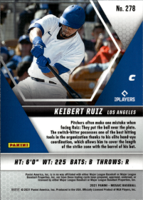 Keibert Ruiz - Panini Mosaic Base Set 2021, Nr. 278 – Rookie Card