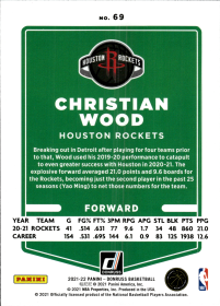 Christian Wood - Panini Donruss Base Set 2021-22, Nr. 69