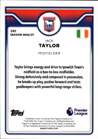 Jack Taylor - Topps Flagship Premier League Base Set 2026-27, Nr. 280 – Rookie Card