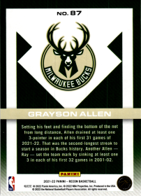 Grayson Allen - Panini Recon Base Set 2021-22, Nr. 87 – Holo