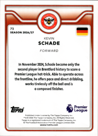 Kevin Schade - Topps Flagship Premier League Base Set 2026-27, Nr. 73