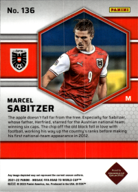 Marcel Sabitzer - Panini Mosaic FIFA Road to World Cup Base Set 2021-22, Nr. 136