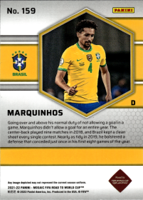 Marquinhos - Panini Mosaic FIFA Road to World Cup Base Set 2021-22, Nr. 159
