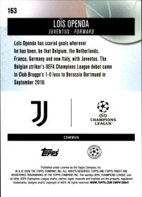 Loïs Openda - Topps Finest UEFA Club Competitions Base Set 2025-26, Nr. 163
