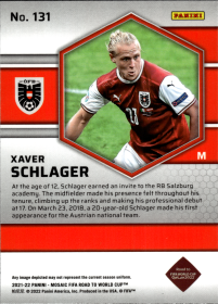 Xaver Schlager - Panini Mosaic FIFA Road to World Cup Base Set 2021-22, Nr. 131