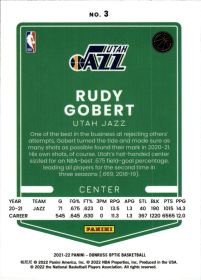 Rudy Gobert - Panini Donruss Optic Base Set 2021-22, Nr. 3
