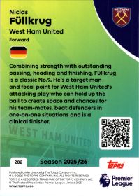 Niclas Füllkrug - Topps Match Attax Premier League Base Set 2025-26, Nr. 282