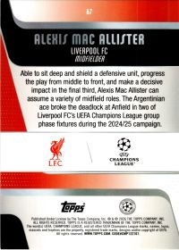 Alexis Mac Allister - Topps UEFA Club Competitions Base Set 2025-26, Nr. 67