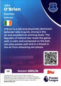 Jake O'Brien - Topps Match Attax Premier League Base Set 2025-26, Nr. 132