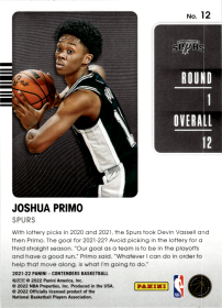 Joshua Primo - Panini Contenders Draft Class 2021-22, Nr. 12