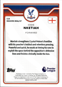 Eddie Nketiah - Topps Flagship Premier League Base Set 2026-27, Nr. 116