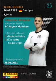 Jamal Musiala - Panini FIFA World Cup DFB-Sammelkarten 2026, Nr. 25