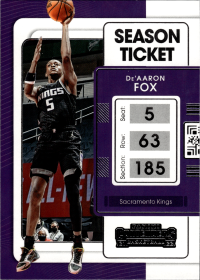 De'Aaron Fox - Panini Contenders Season Ticket 2021-22, Nr. 59