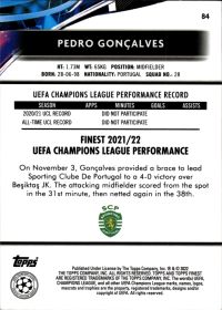 Pedro Gonçalves - Topps Finest UEFA Champions League Base Set 2021-22, Nr. 84 – Rookie Card