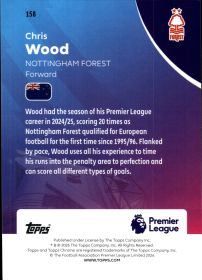 Chris Wood - Topps Chrome Premier League Base Set 2025-26, Nr. 158