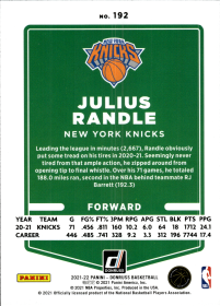 Julius Randle - Panini Donruss Base Set 2021-22, Nr. 192