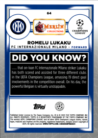 Romelu Lukaku - Topps Merlin Chrome UEFA Club Competitions Base Set 2022-23, Nr. 64