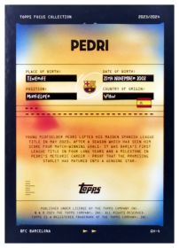 Pedri - Topps Focus FC Barcelona Golden Hour 2023-24, Nr. GH-4 – Nummeriert, Gold Rainbow, Insert