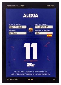 Alexia Putellas - Topps Focus FC Barcelona Base Set 2023-24, Nr. 13 – Nummeriert, Green Rainbow