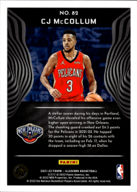 CJ McCollum - Panini Illusions Base Set 2021-22, Nr. 82