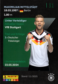 Maximilian Mittelstädt - Panini FIFA World Cup DFB-Sammelkarten 2026, Nr. 31